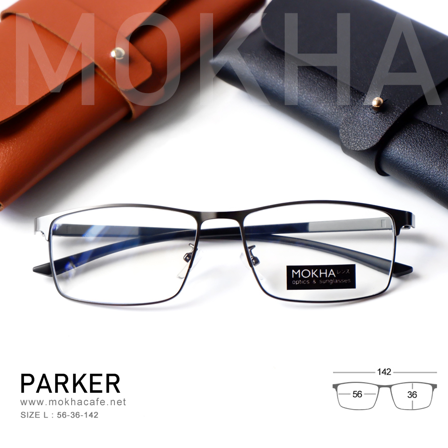 PARKER - grey กรอบแว่นโลหะ กรอบทรงเหลี่ยม กว้าง 142 มม. (sizeL) H36