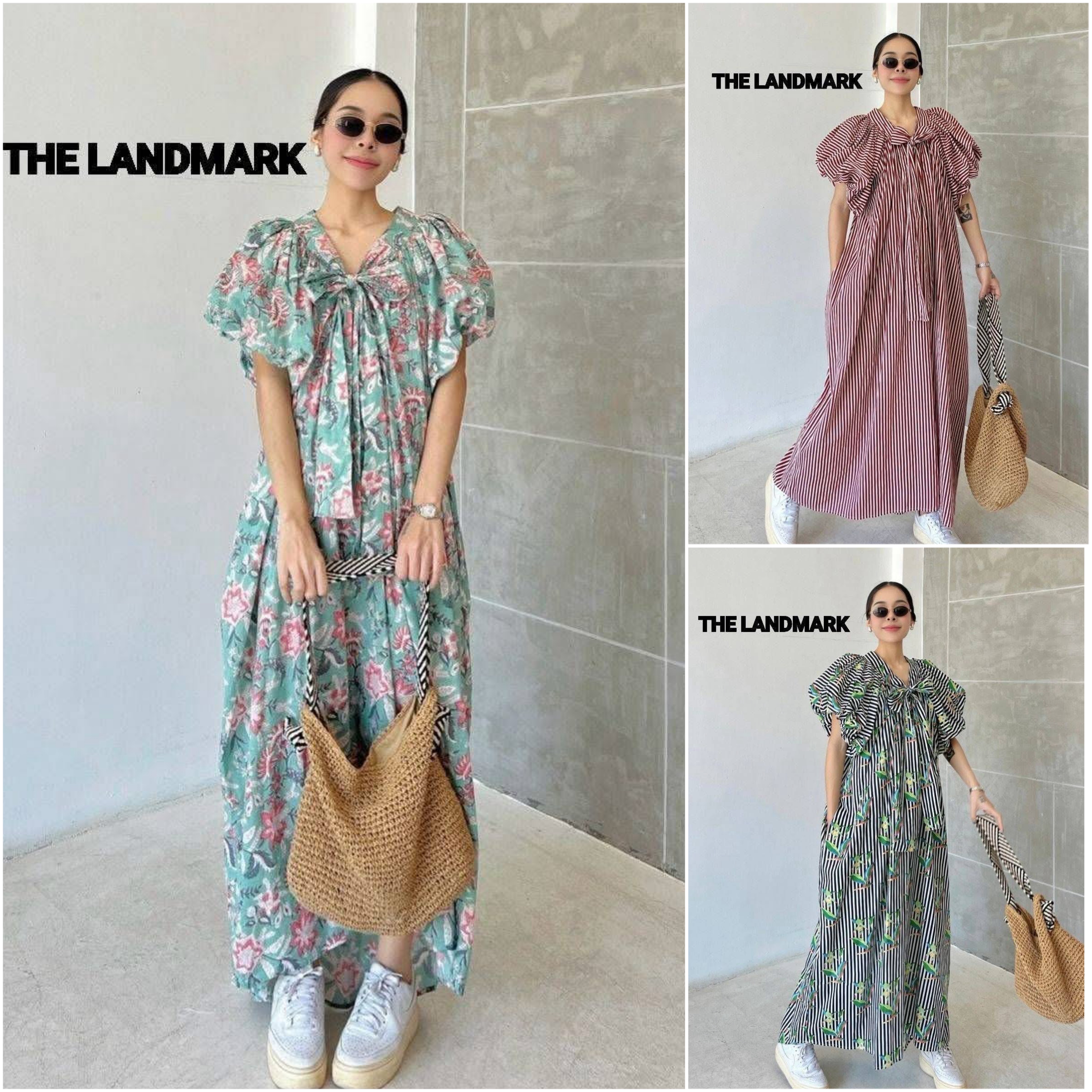 เดรสผ้าบล็อคคอทตอลอินเดีย ดีไซน์แขนบอลลูน กระดุมบน ผูกโบว์หน้า ทรงปล่อย ฟรีไซส์ มีกระเป๋าล้วง หน้าสั้น~หลังยาว ☆คอลเลคชั่นสุดคิ้วท์ งานเก๋มีดีไซน์ ใส่สบาย : สินค้าคุณภาพ (พร้อมส่ง)