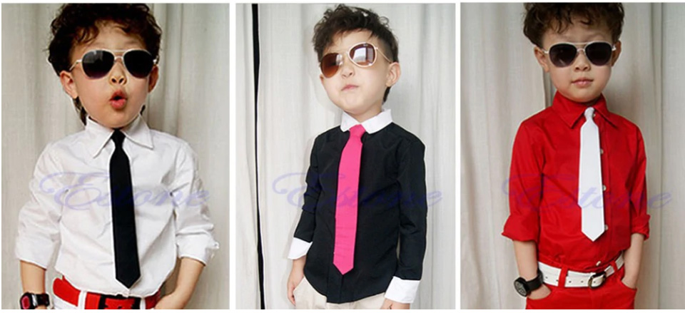 เนคไทเด็ก เนกไทเด็กสำเร็จรูป ผ้าซาติน สวมใส่ง่าย สำหรับเด็กวัย 1-12 ปี