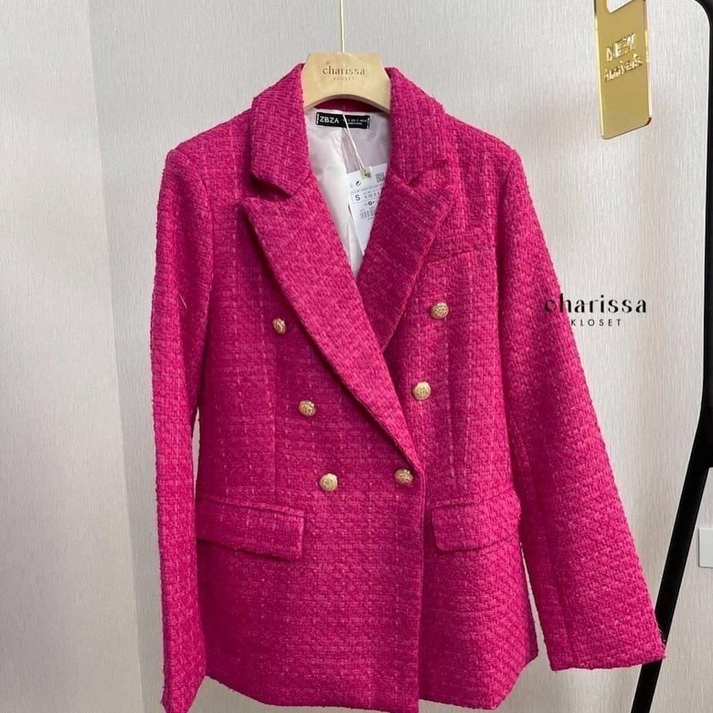 Blazer ผ้าพรีเมี่ยมทวิตสีสวยสะดุดตา เป็นผ้าอย่างดีค่ะ ทรงสวย over size มีซับในทั้งตัว : สินค้าคุณภาพ (พร้อมส่ง)