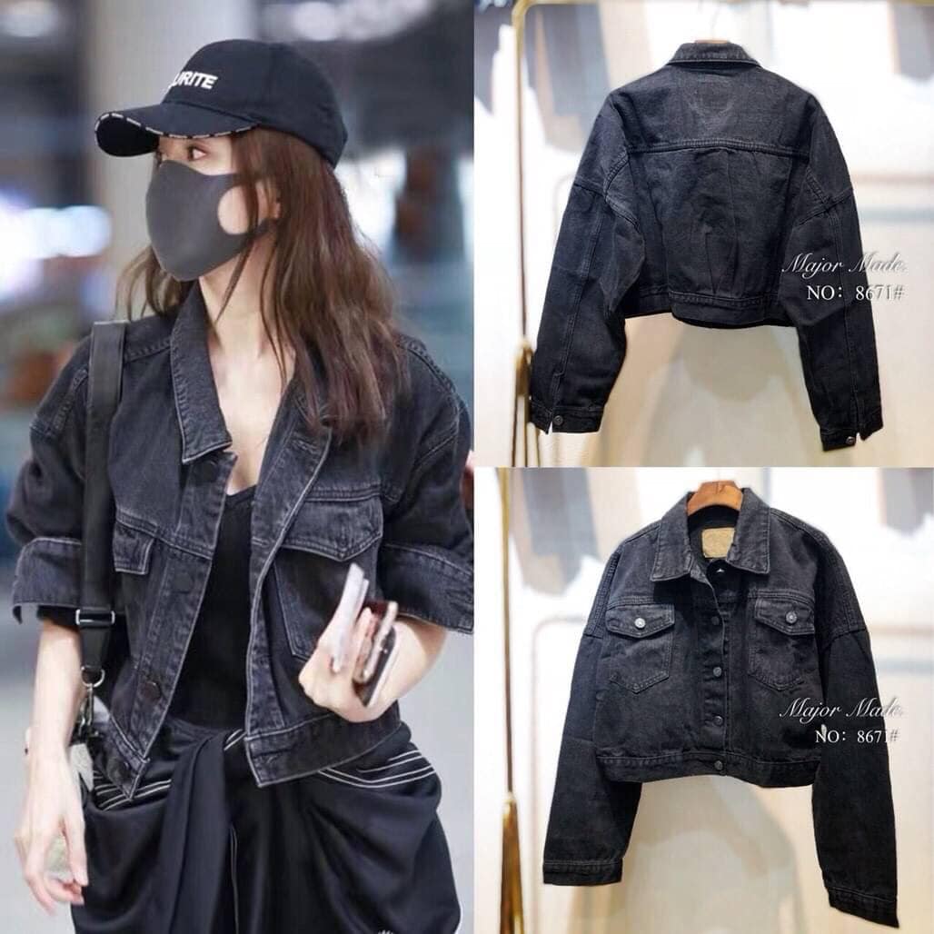 Korea Denim Jacket แจ็คเก็ตยีนส์ครอปสุดเก๋ ทรงoversize สวยมากๆเลยจร้าาาาาา . : สินค้าคุณภาพ (พร้อมส่ง) .