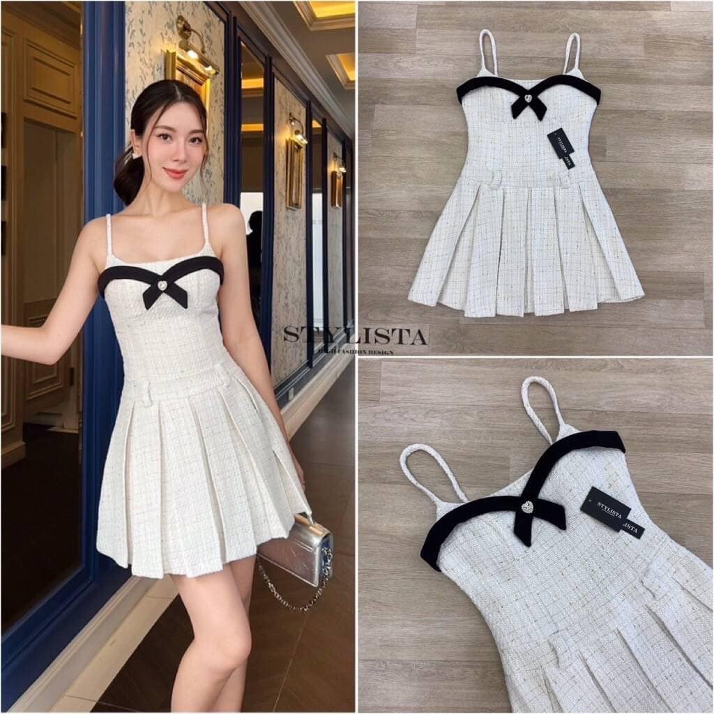 เดรสสายเดี่ยวทรงพอดีตัว กระโปรงจีบใส่ สวยน่ารักมากๆ ใส่สบาย สินค้าคุณภาพ (พร้อมส่ง)