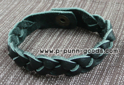 ข้อมือสายหนังถัก (สีดำ)