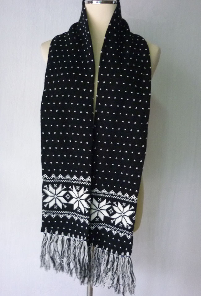 ผ้าพันคอไหมพรม ทบ 2 ชั้นอุ่นมาก ลายสวย /ของใหม่/