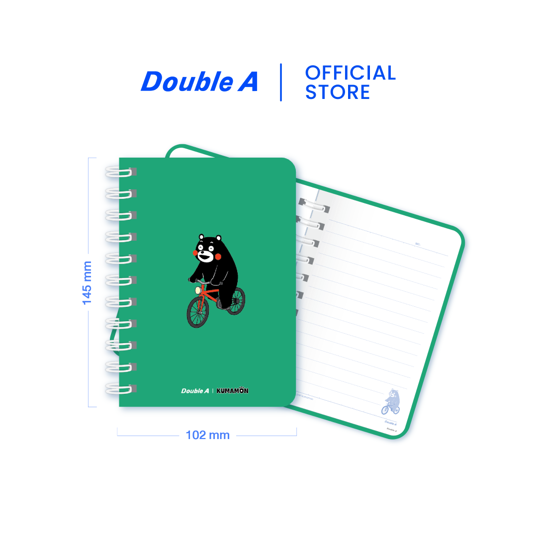 สมุดสันห่วง หน้าปกลาย Kumamon ขนาดA6 80 แกรม 40 แผ่น 4 เล่ม (คละแบบ)