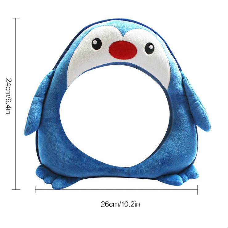 กระจกมองเด็กในรถ กระจกมองหลังติดเบาะรถสำหรับเด็กนั่งคาร์ซีท รูปตุ๊กตาวัว/หมี/เพนกวิน