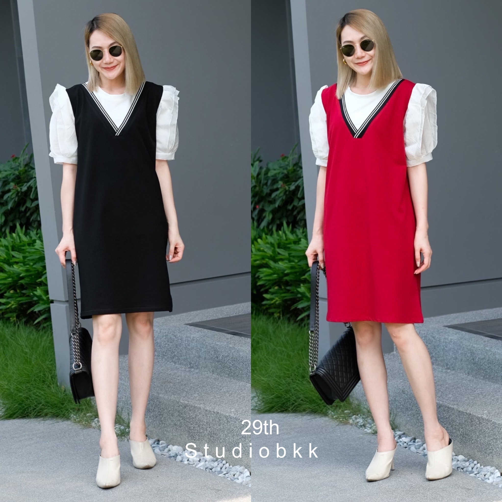 มินิเดรสแขนสั้น ผ้าคอตตอนเนื้อผ้านิ่ม ใส่สบายค่าแขนแต่งพองนิดๆ น่ารักมาก เดรสทรงสวยใส่ง่าย สินค้าคุณภาพ (พร้อมส่ง)