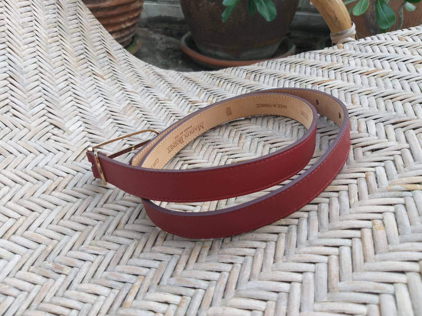 เข็มขัดหนัง MAISON BOINET Made in FRANCE