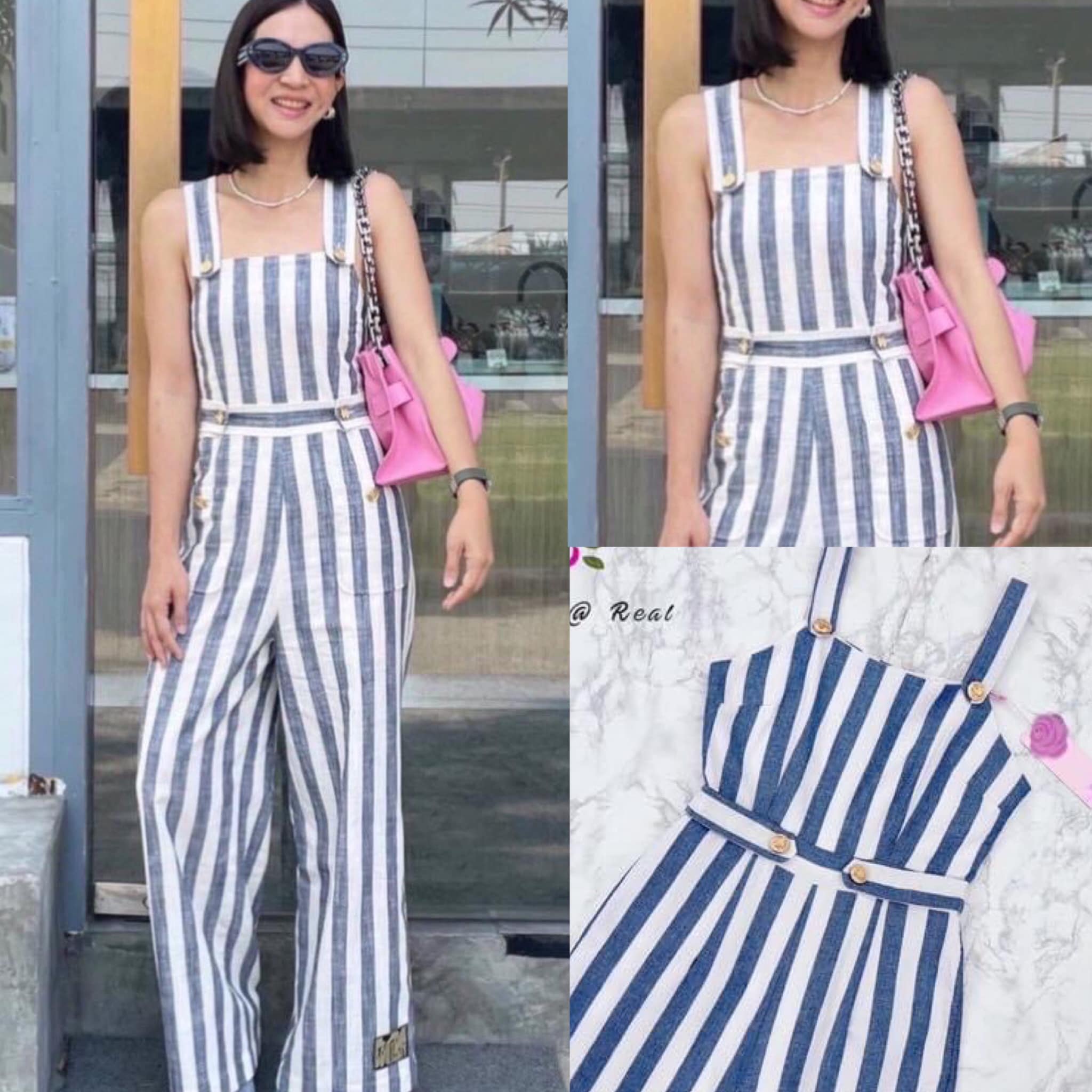 จั้มสูทขายาวแสนสวย รุ่นนี้ปังมากแม่ งานเนื้อผ้าเราอย่างดี เราขึ้น แบบจากของแท้ให้เลยนะคะ สินค้าคุณภาพ (พร้อมส่ง)