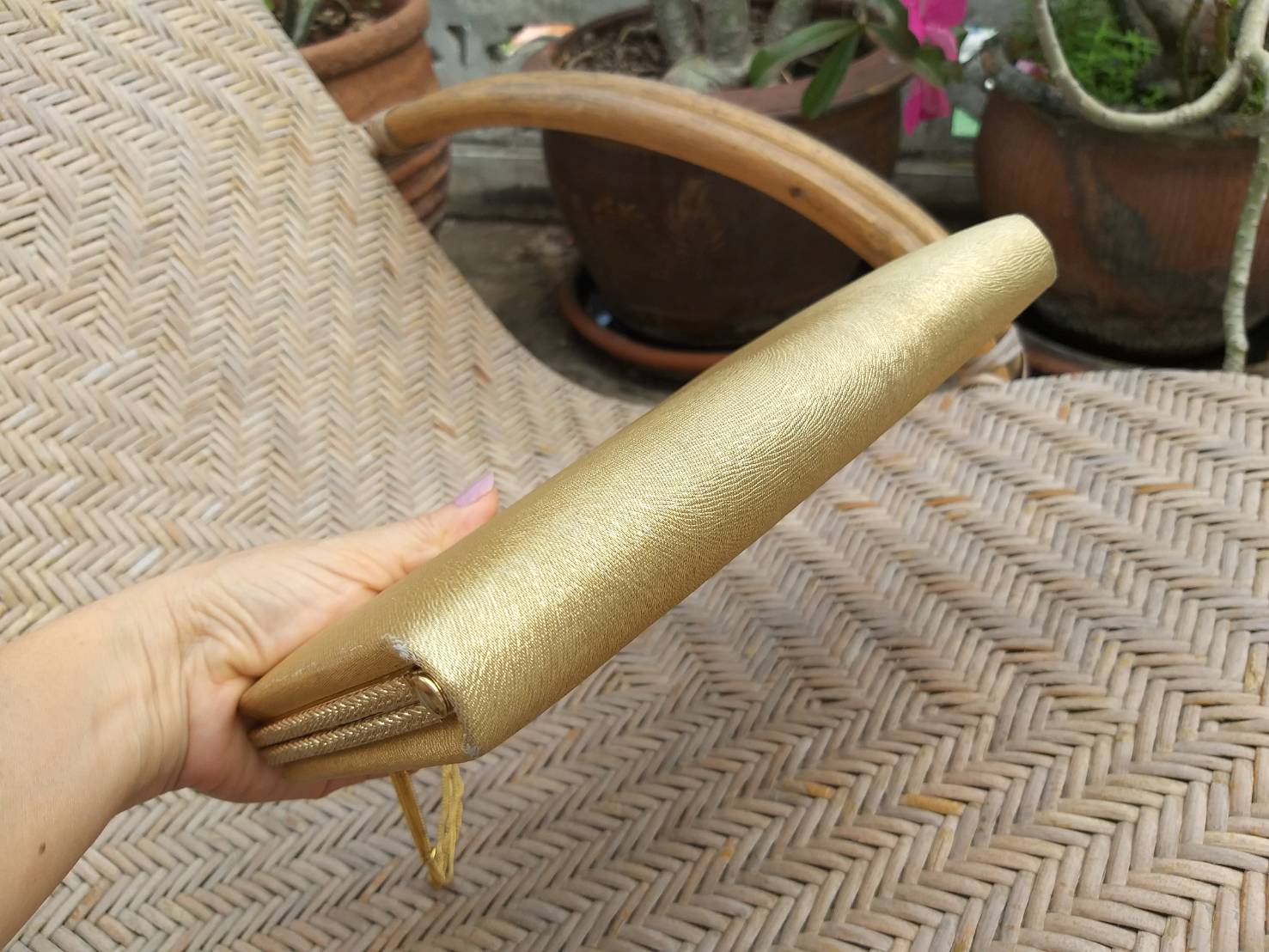 กระเป๋าหรูออกงาน ผ้าดิ้นทอง สวยมากกกก