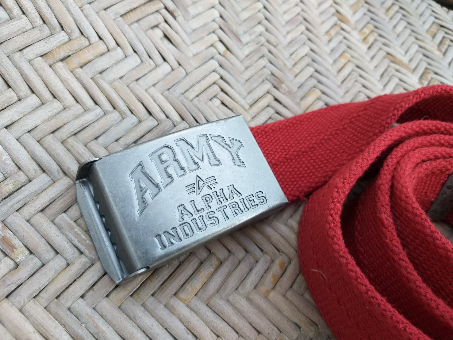 เข็มขัดด้ายถัก หัว ARMY โครตเท่