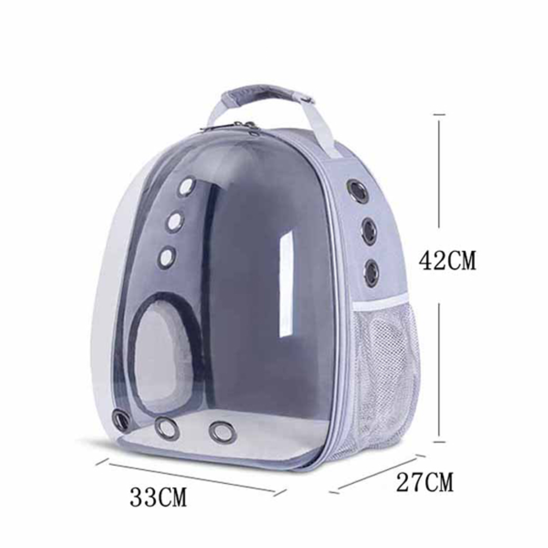 กระเป๋าสะพายสัตว์เลี้ยง Petsuka แบบแคปซูลอวกาศ ด้านหน้าโปร่งใส สีเทา