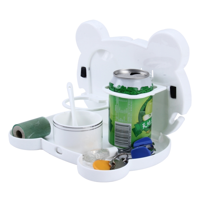 ถาดวางอาหารในรถ โต๊ะกินข้าวในรถยนต์ ถาดอาหารที่กินข้าวในรถ พับเก็บได้ ลายการ์ตูนน่ารัก วางแก้ว ขวดน้ำได้