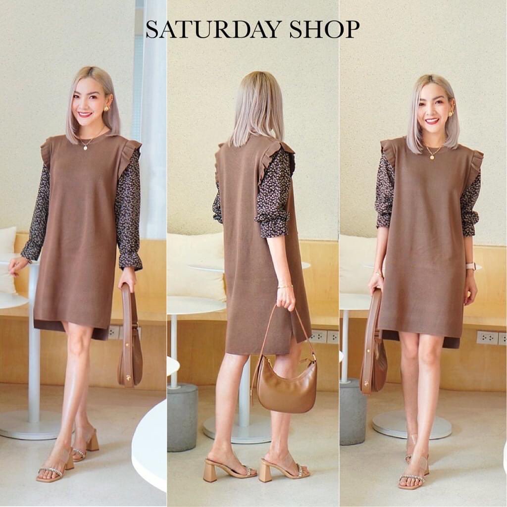 เดรสผ้านิตติ้ง ใส่สบายทรงสวยใส่สบาย สินค้าคุณภาพ (พร้อมส่ง)