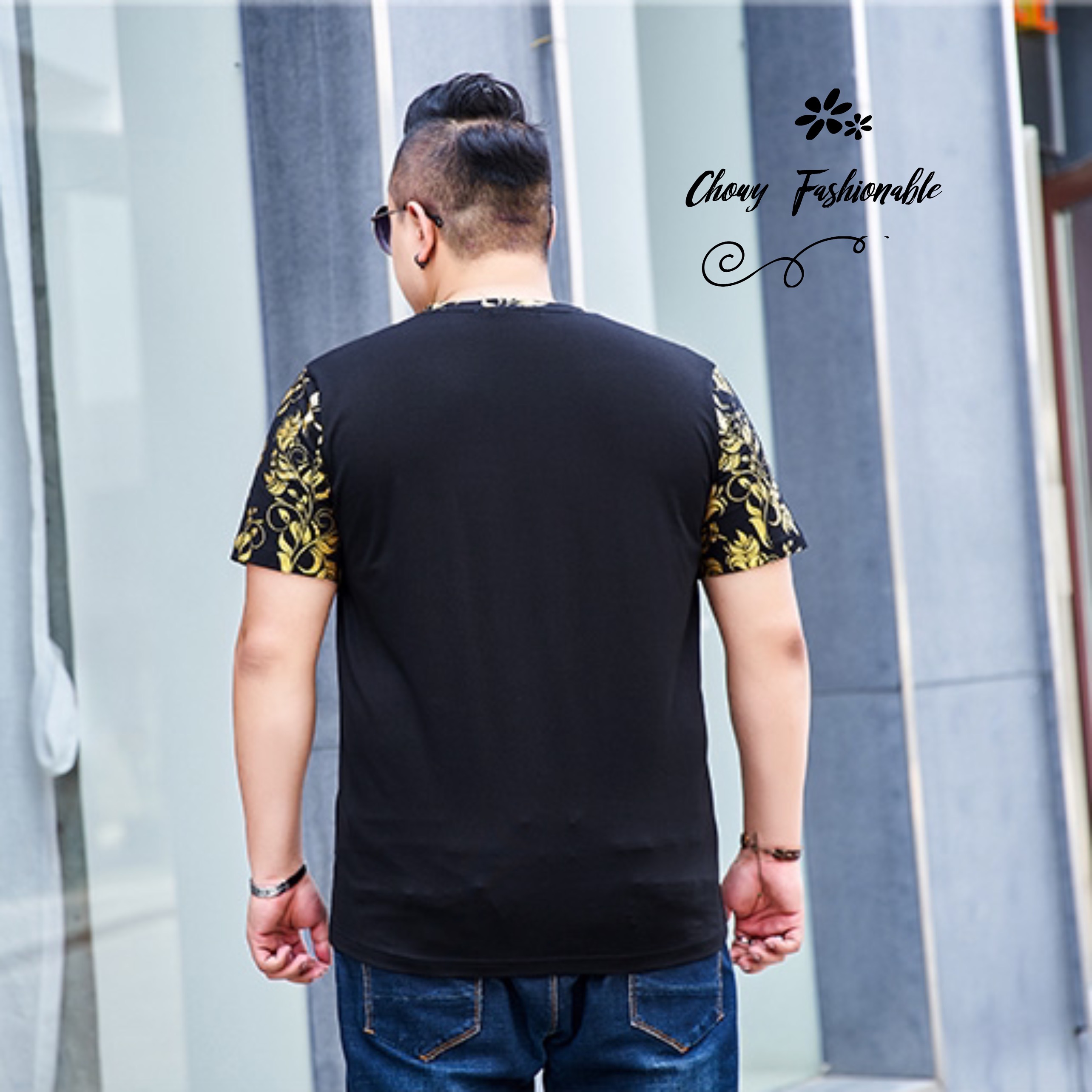 เสื้อยืดผู้ชาย 5XL-7XL รอบอก 52-58 นิ้ว เสื้อยืด T-Shirt คอวี ผู้ชายไซส์ใหญ่ FF0315