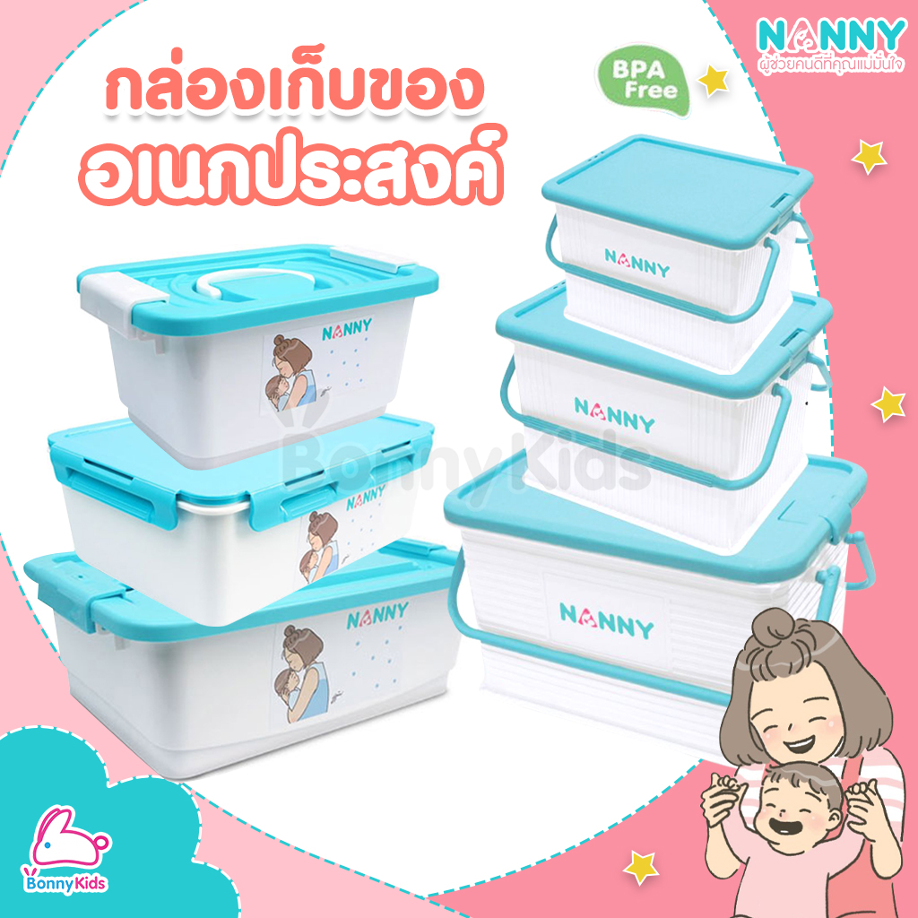 NANNY (แนนนี่) กล่องหูหิ้วแนนนี่กันฝุ่น ไร้กลิ่น ผลิตจากพลาสติกเกรด A