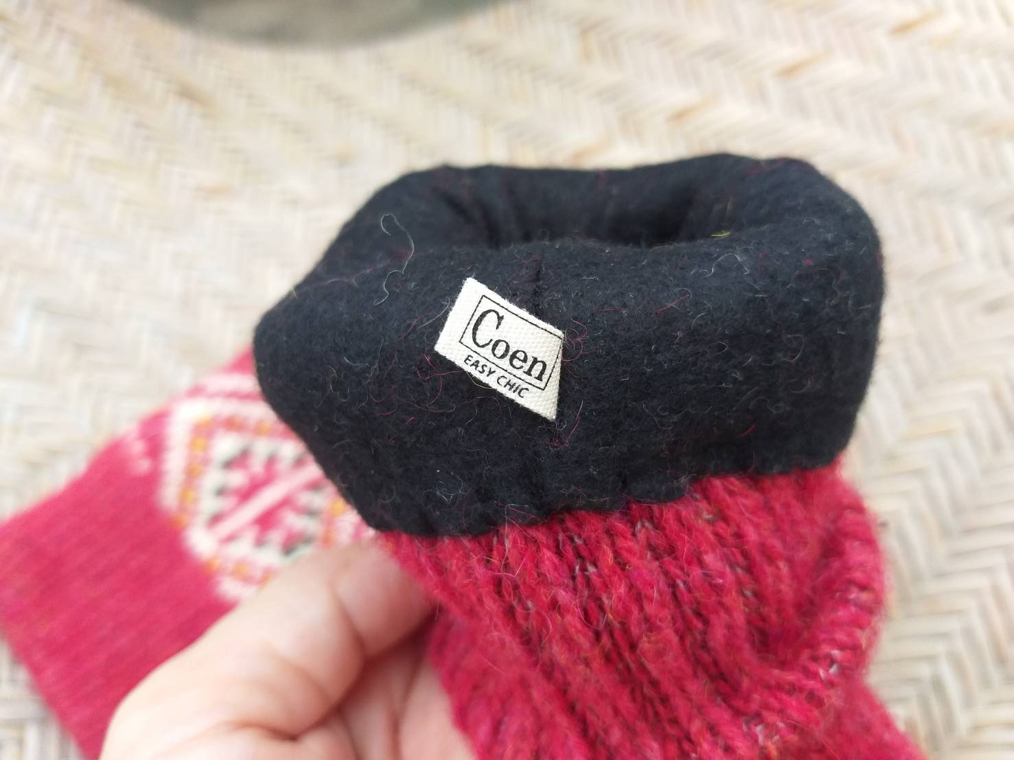 ถุงมือไหมพรมบุผ้าฟลีซ coen สาวไซด์ S (ของใหม่)