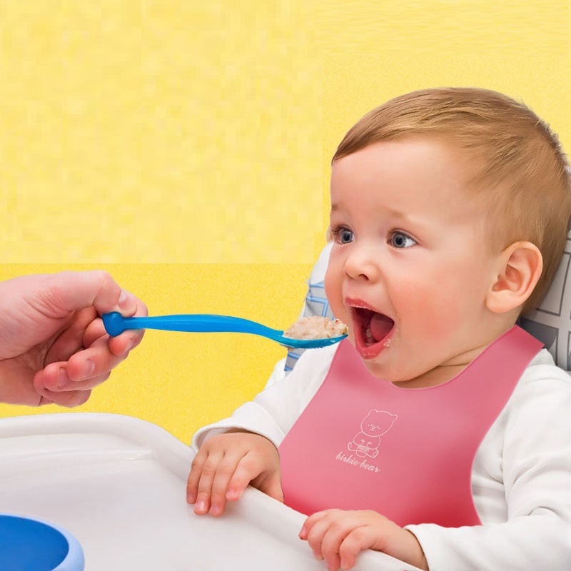 ผ้ากันเปื้อนเด็ก 1-3 ปี ผ้ากันเปื้อนซิลิโคนเด็ก ผ้ากันเปื้อนกินข้าวเด็ก มีถาดรองเศษอาหาร ซิลิโคนนิ่ม Baby Bear Soft Bib