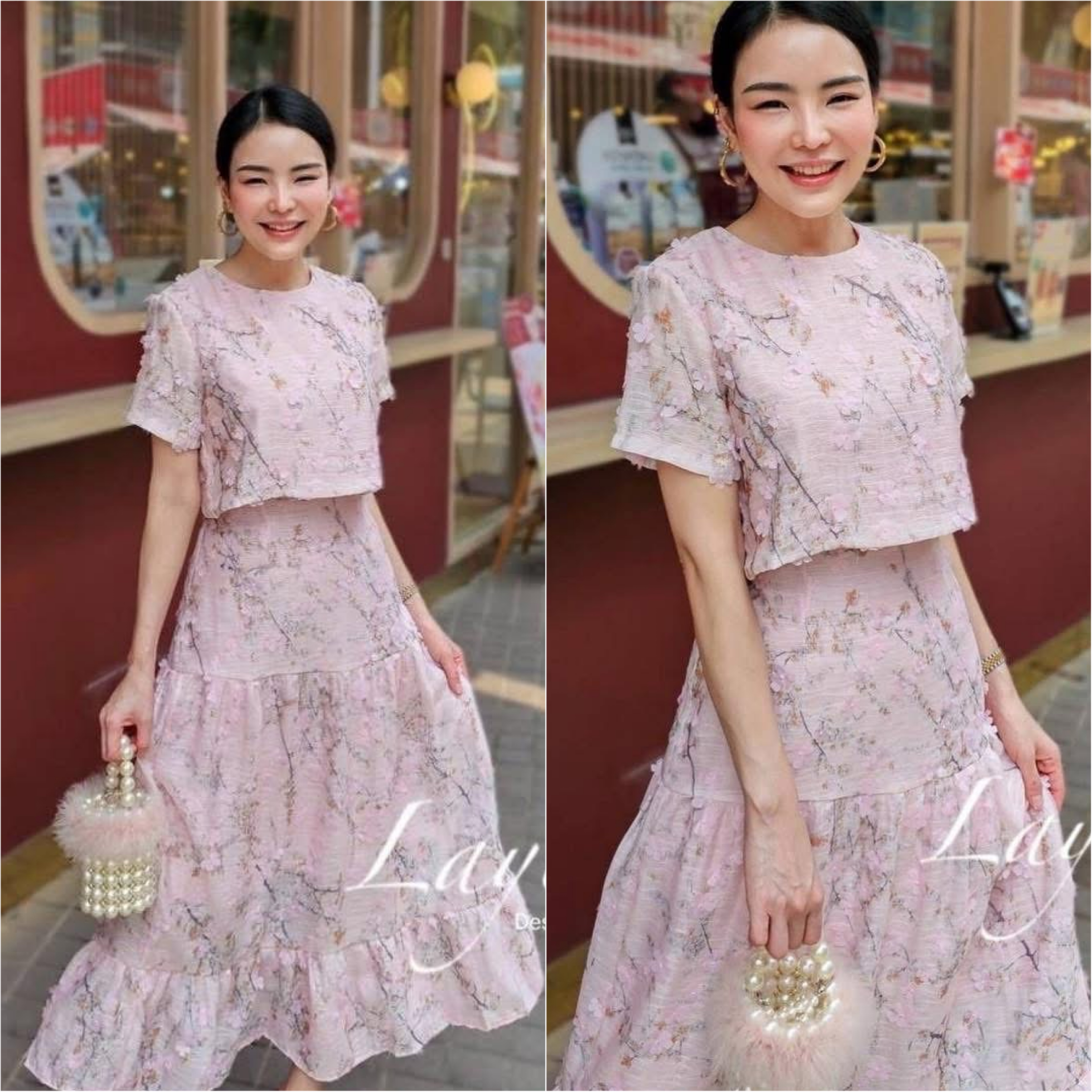 ชุดเซตผ้าไหมทอลายดอก 3d สวยละมุน เสื้อครอปทรงสวยแมทกับกระโปรงเอวสูง ใส่แล้วดูเพรียวมาก งานมีซับในตัวนะคะ ใส่สบาย : สินค้าคุณภาพ (พร้อมส่ง)