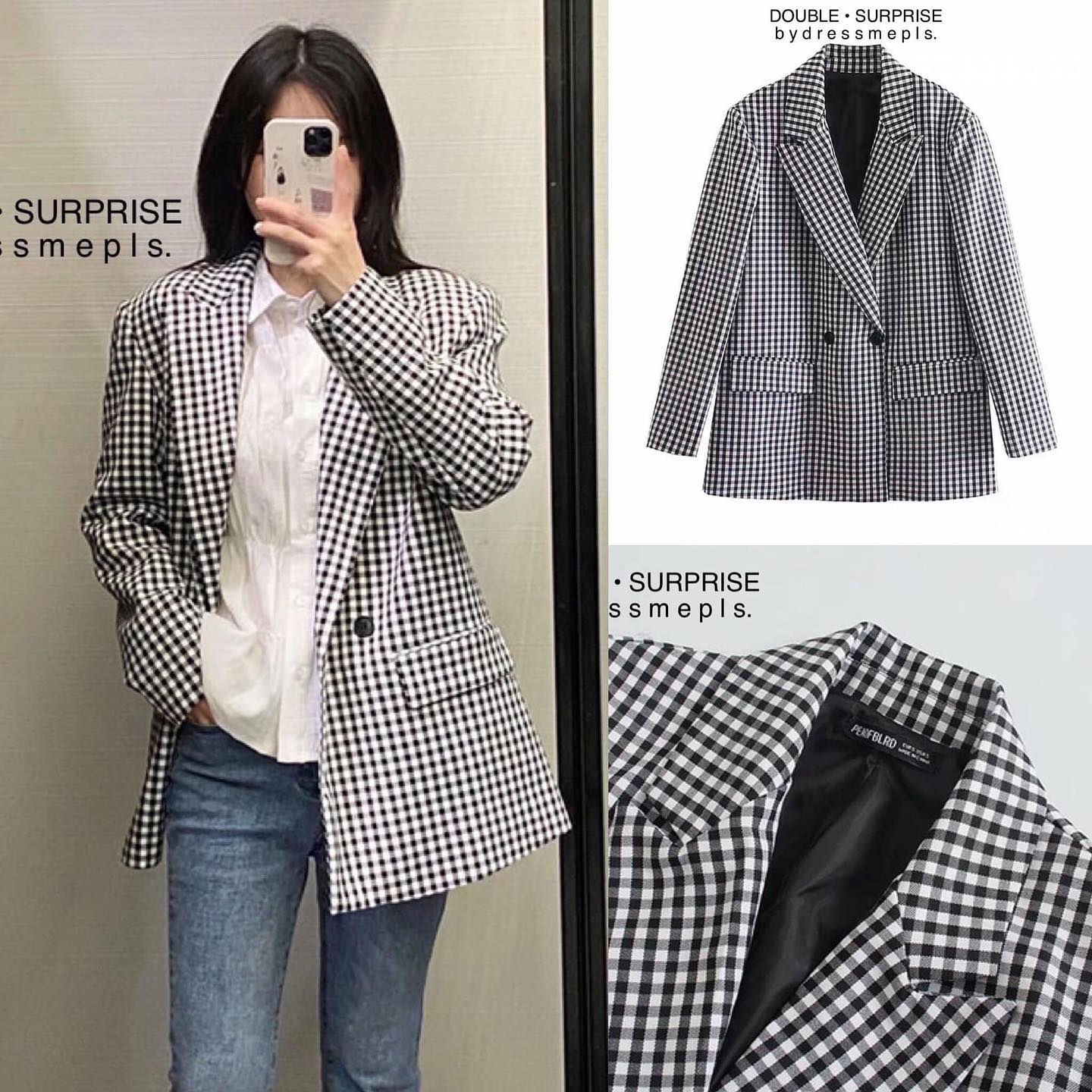 Blazer คอปก เนื้อผ้าลายสก๊อตอย่างดี ทรงสวย ติดกระดุมด้านหน้า เจาะกระเป๋าด้านหน้า ทั้งซ้ายและขวา งานมีซับในทั้งตัวอย่างดี ใส่สวยน่ารักมากๆค่า : สินค้าคุณภาพ (พร้อมส่ง)