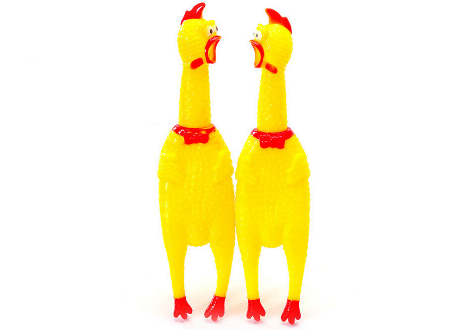 ไก่ยางของเล่น ไก่โอ๊ก ของเล่นคลายเครียด บีบตัวมีเสียง ขนาดสูง 1 ฟุต