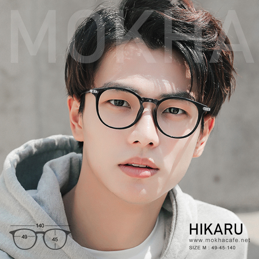 HIKARU - grey แว่นตาทรงหยดน้ำ กรอบพลาสติกยืดหยุ่น TR90 ขาลวดโลหะ กว้าง 140 มม. (sizeM) H45 19g