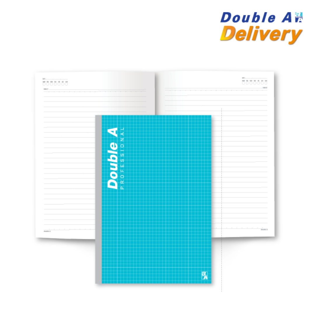 [4เล่ม]สมุดสันกาว Double A Professional ขนาด A5 70 แกรม จำนวน 40 แผ่น เนื้อในมีเส้น สีเขียว