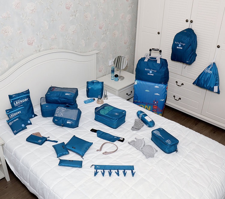 Botta Design กระเป๋าจัดระเบียบเดินทาง 7 ใบ ผลิตจากโพลีเอสเตอร์กันน้ำคุณภาพดี สำหรับจัดระเบียบเสื้อผ้า กางเกง ชุดชั้นใน กางเกงใน อุปกรณ์ไอที มี 6 สี