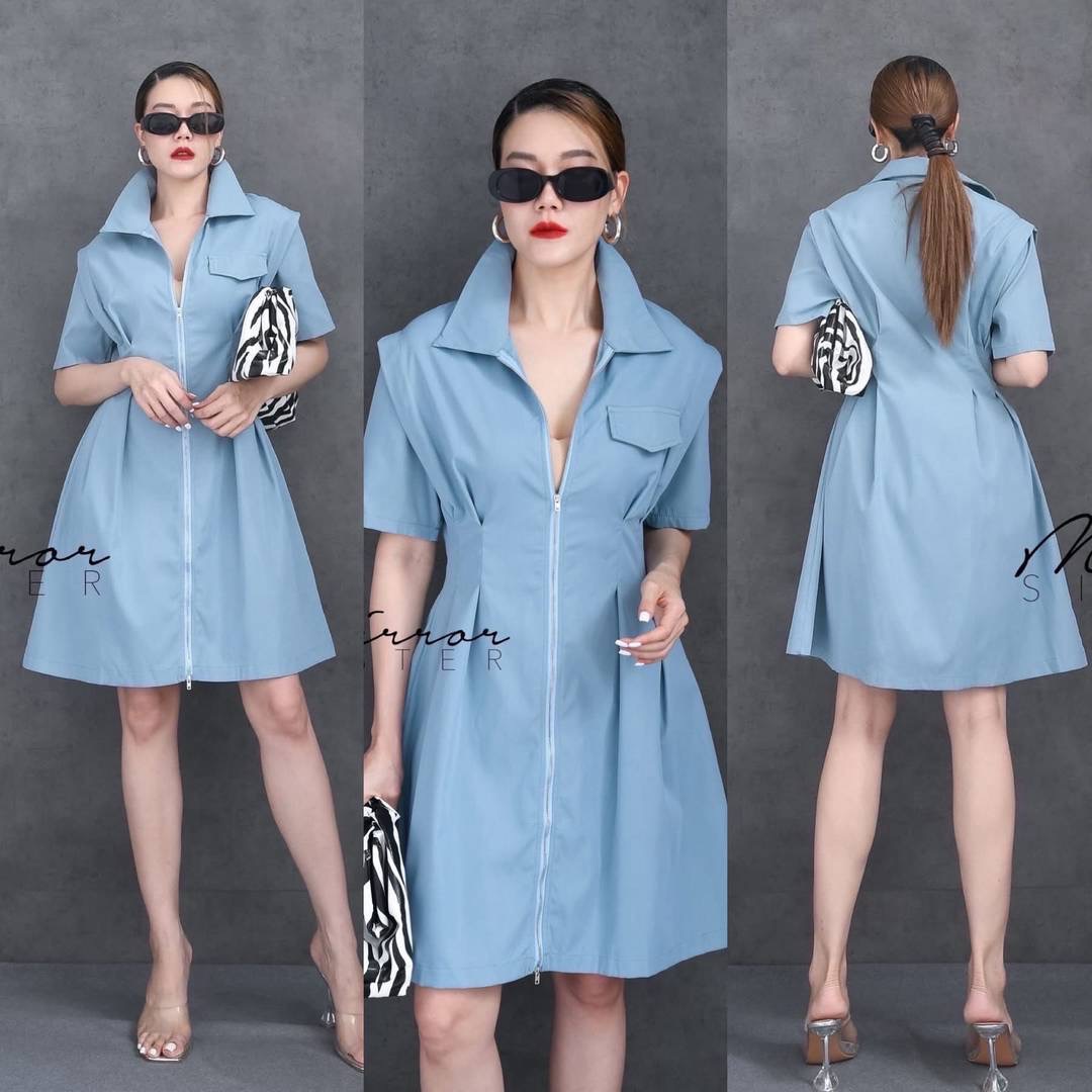 เดรสเชิ้ตทรงเก๋ ดีคอปกเชิ้ต ด้านหน้าแต่งซิปยาวตลอดตัว ช่วงแขนดีไซน์เก๋ แต่งฝาปิดกระเป๋า ขอบแขนล้ำต่อแขนสั้น ช่วงเอวจับdrapeให้ดูเข้ารูป ช่วงกระโปรงทรงA ใส่สบาย : สินค้าคุณภาพ (พร้อมส่ง)