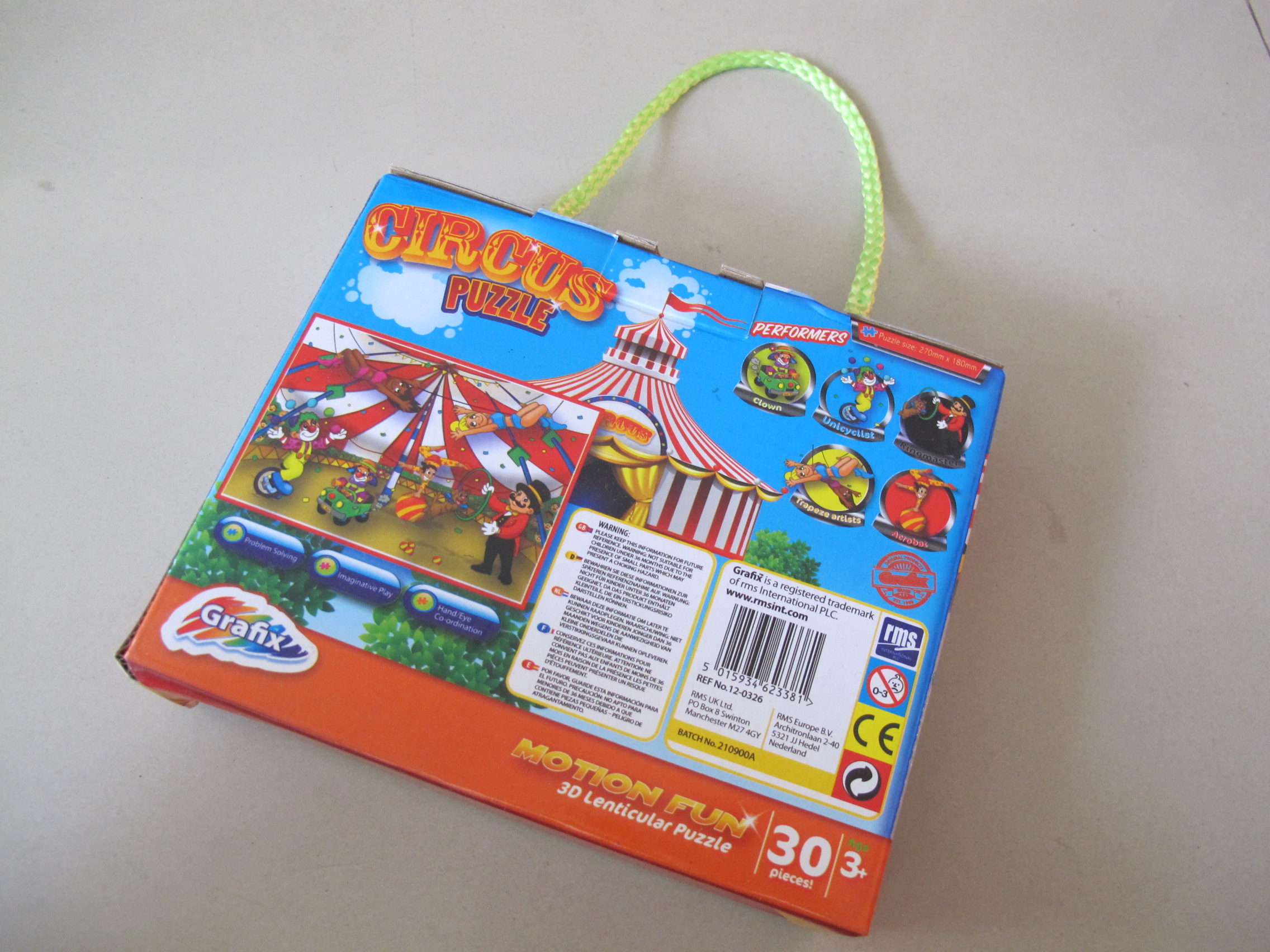 Grafix Motion Fun 3D Lenticular Puzzle : Circus Puzzle 30 pieces จิ๊กซอว์ภาพเคลื่อนไหว 30 ชิ้น ละครสัตว์