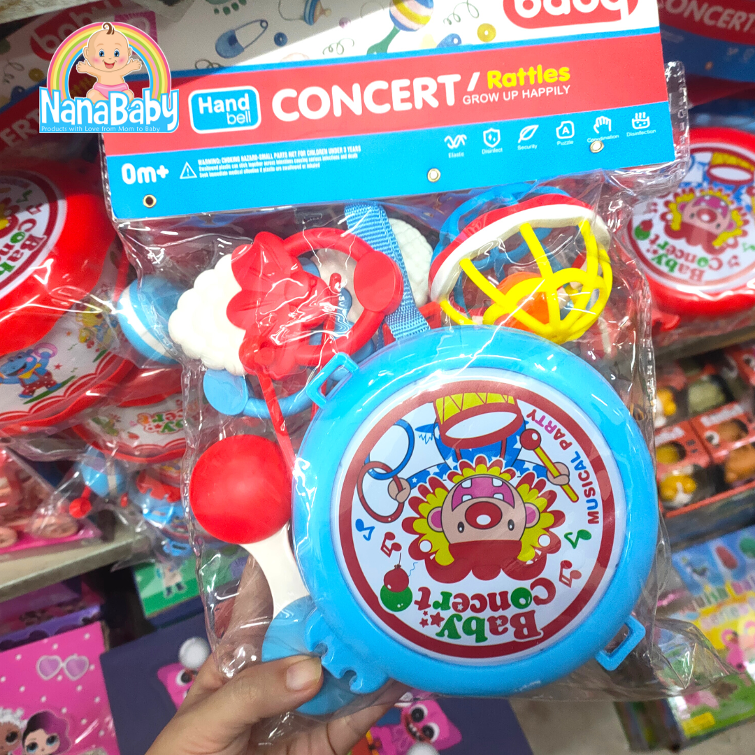 ของเล่นเสริมพัฒนาการ Baby Music Toys ของเล่นเด็กเล็ก กลอง ยางกัด กระพรวน บอลยางดนตรี