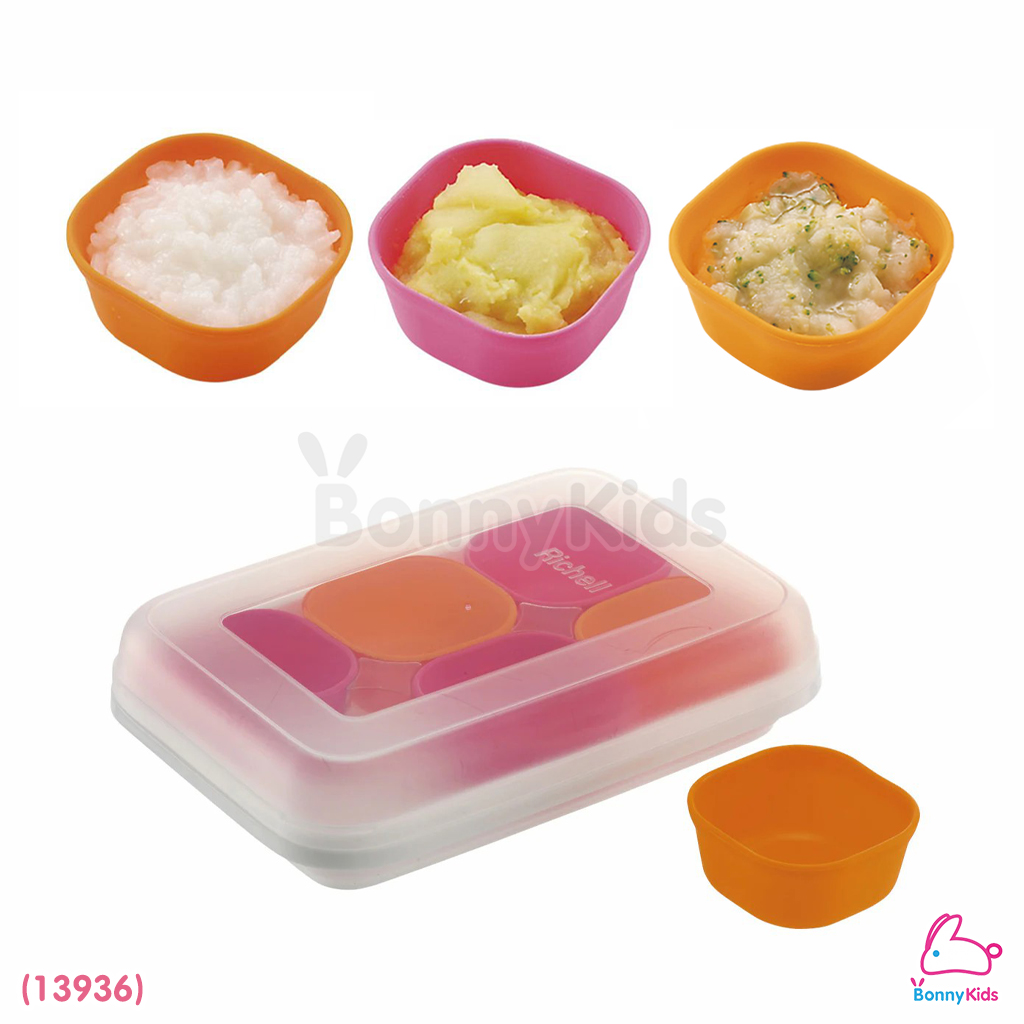 (13936) Richell (ริเชล) Freezer Silicone Cup ถ้วยซิลิโคนแช่แข็งมีฝาปิด 1 ชุด มี 6 ชิ้น (ขนาด 25 ml)