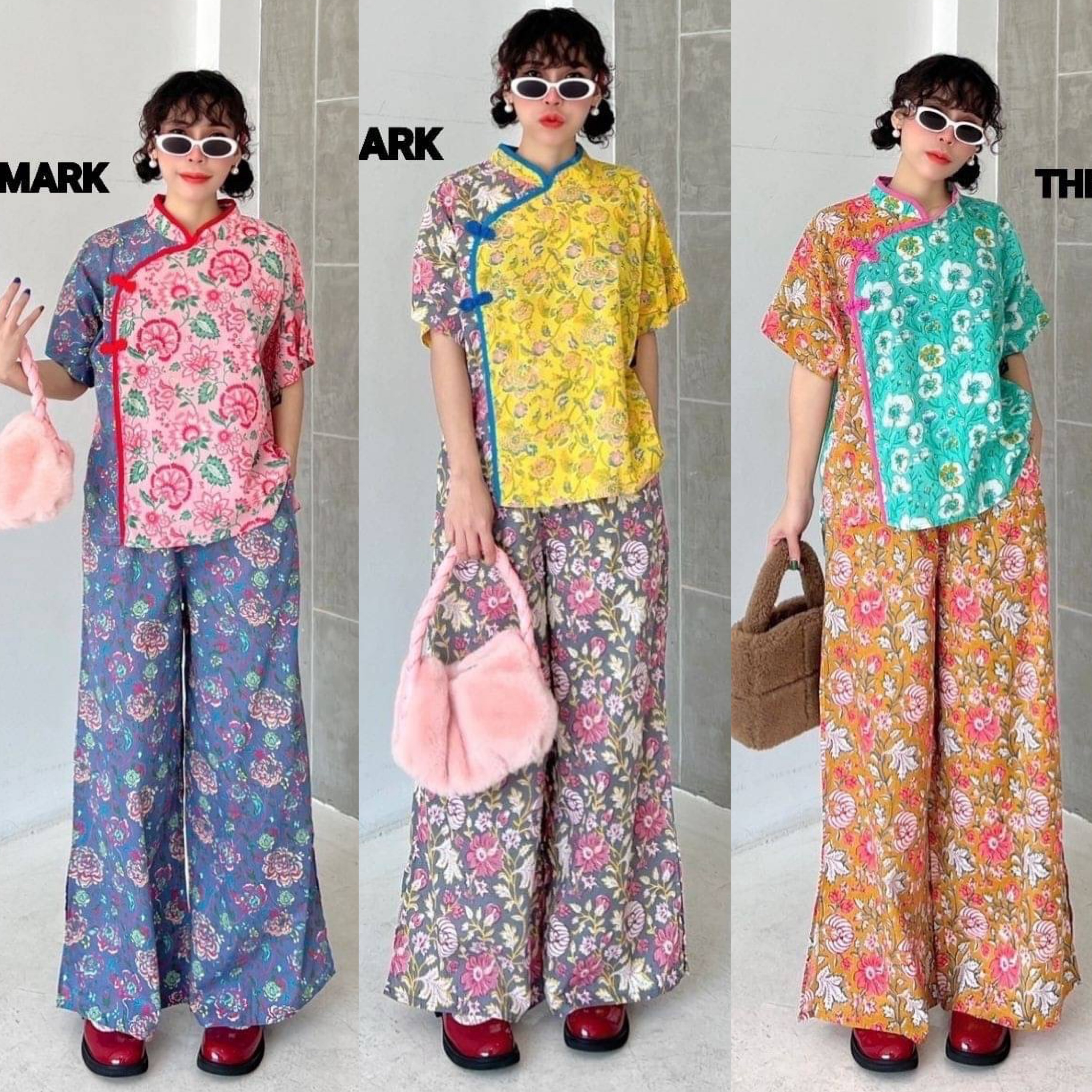 ชุดเซ็ทกี่เพ้า ผ้าบล็อคคอทตอลอินเดีย เสื้อดีไซน์คอจีน ด้านหน้าเป็นกระดุมหลอก ด้านหลังมีกระดุม1เม็ด ตัดต่อสี หน้าสั้น~หลังยาว กางเกงทรงปล่อย ขาบานผ่าข้าง มีกระเป๋าล้วง . สินค้าคุณภาพ (พร้อมส่ง)