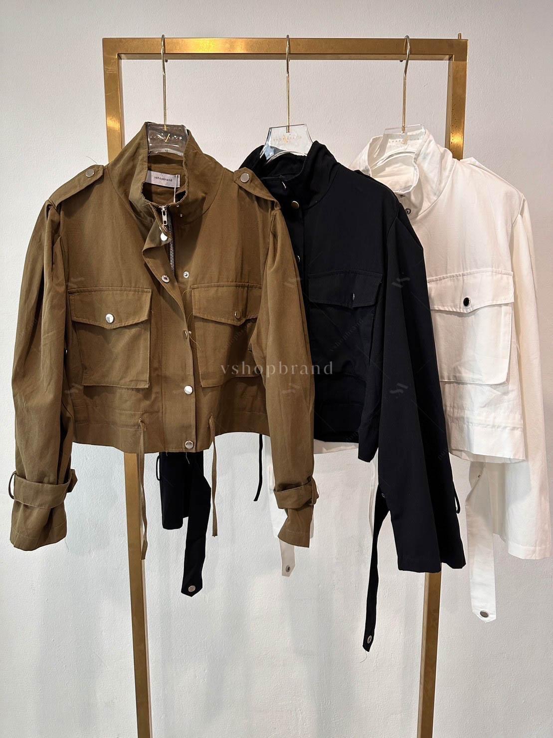 แจ็คเก็ตกระเป๋าอกใหญ่ รูดเอว : สินค้าคุณภาพ (พร้อมส่ง)