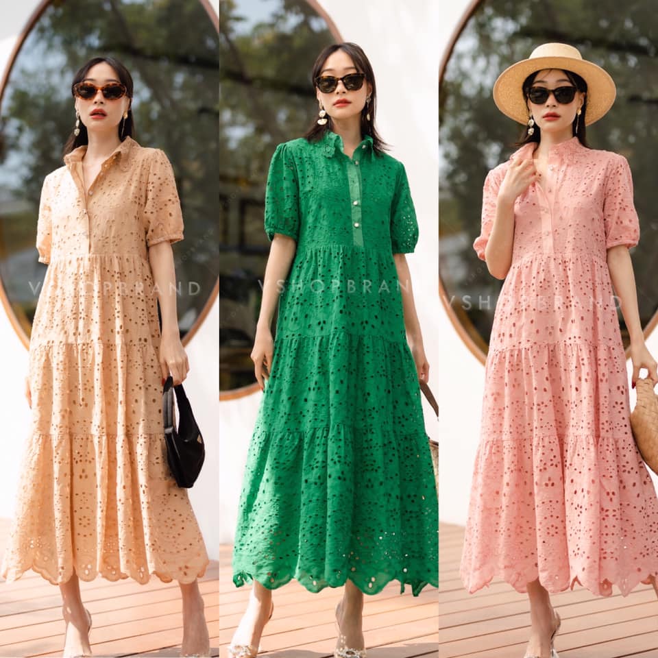 แม็กซี่ยาวลูกไม้ฉลุ แต่งคอปกเป็นลูกไม้ติดกระดุม ไข่มุก ด้านในมีซับทั้งชุด รุ่นนี้ใส่ออกมาผอมแน่นอน สินค้าคุณภาพ (พร้อมส่ง)