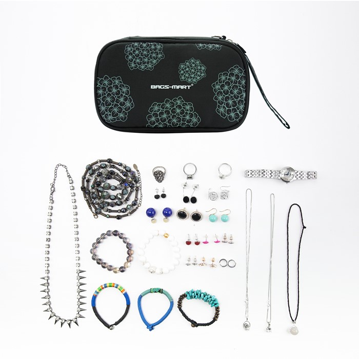 กระเป๋าเก็บเครื่องประดับ จัดเก็บสร้อยข้อมือ ต่างหู แหวน สร้อยคอ กำไล นาฬิกา คุณภาพสูง (Green)
