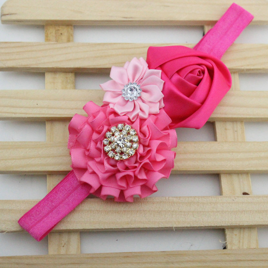 ผ้าคาดผมเด็กอ่อน เจ้าหญิงแสนน่ารัก งานระดับพรีเมี่ยม ดอกไม้ผ้าประดับเพชรสวยหรู