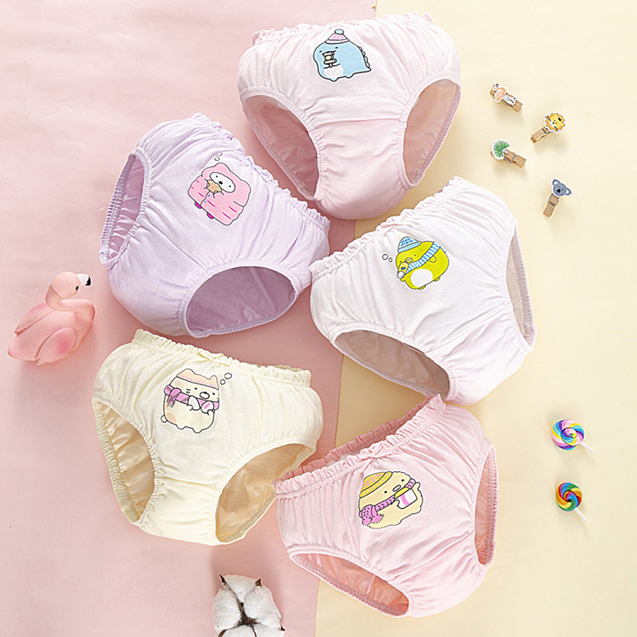 [แพค 5 ตัว] กางเกงในเด็กหญิง กางเกงในเด็กผู้หญิงเกาหลี น่ารัก ผ้าฝ้าย 100% Cotton ใส่สบาย ไม่ร้อน