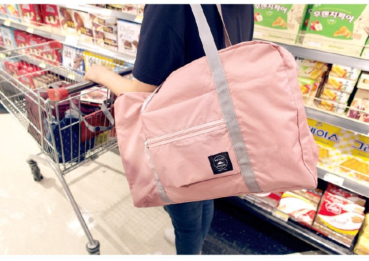 Wind Blows กระเป๋าเดินทางพับเก็บได้ เสียบที่จับกระเป๋าเดินทางได้ มีซิปรูดตอนพับเก็บ สำหรับการเดินทาง ท่องเที่ยว