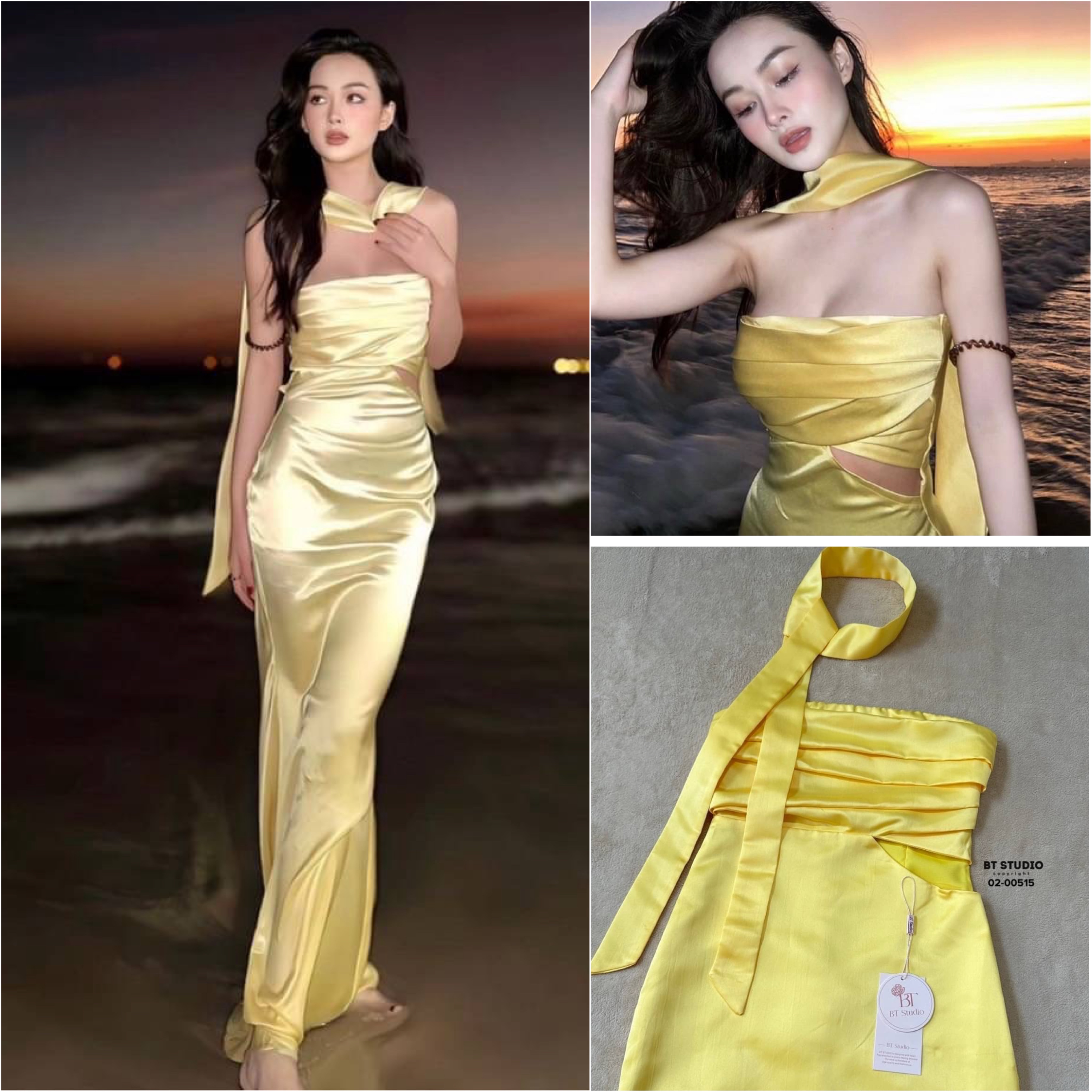 เดรสยาวแม๊กซี้เดรสเกาะอก ช่วงอก แต่งจับจีบ เว้าเอวข้างนึง ซิปหลัง มาพร้อมสาย แต่งพันรอบคอ สวยแซ๊บบ มงลงสุดดด ใส่สบาย : สินค้าคุณภาพ (พร้อมส่ง)