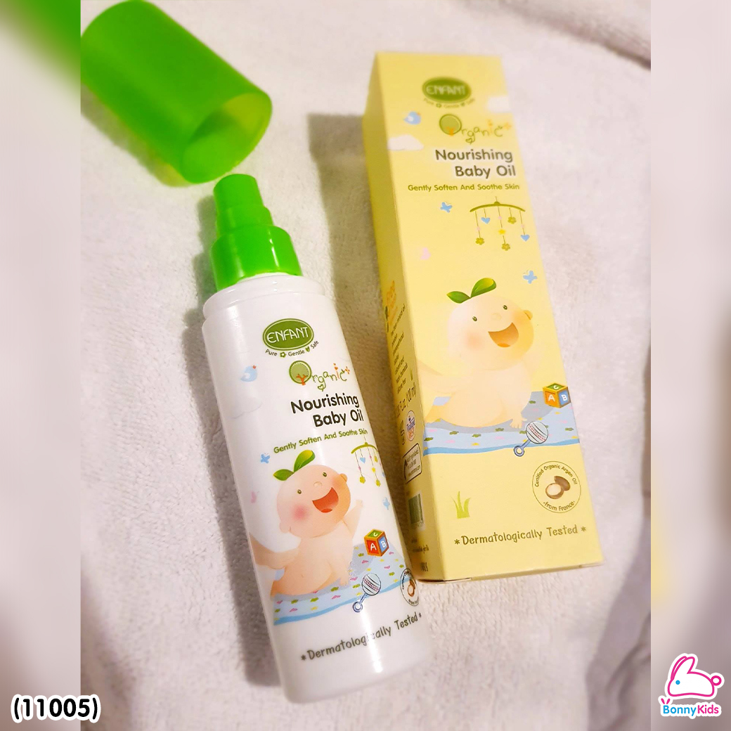 (11005) ENFANT (อองฟองต์) ORGANIC NOURISHING BABY OIL ออยล์บำรุงผิวสำหรับเด็ก สูตรอ่อนโยน ขนาด 100 ml.