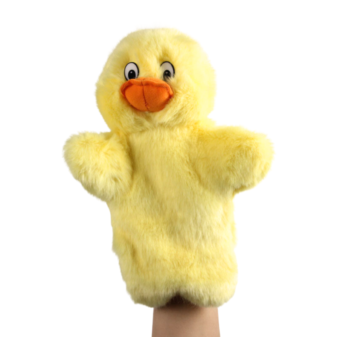 ตุ๊กตามือ หุ่นมือลูกเป็ด ขนฟูนุ่มนิ่ม ของเล่นเด็ก