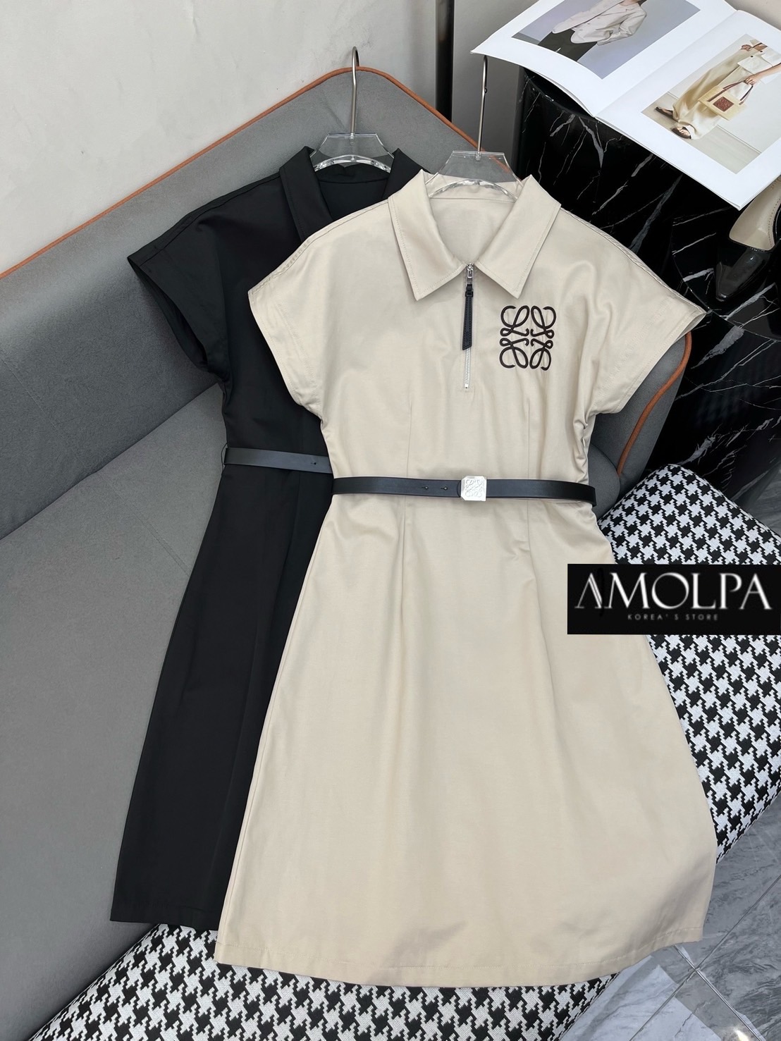 DRESS LOEWE WITH BELT!!!! สวยแบบไม่เกรงใจใครเลยค่า งานสวยม๊ากกก สวยหรู ดูแพงสุดๆ งานมีน้ำหนัก ผ้าอย่างดี น่ารักม๊ากก ใส่สบาย : สินค้าคุณภาพ (พร้อมส่ง)