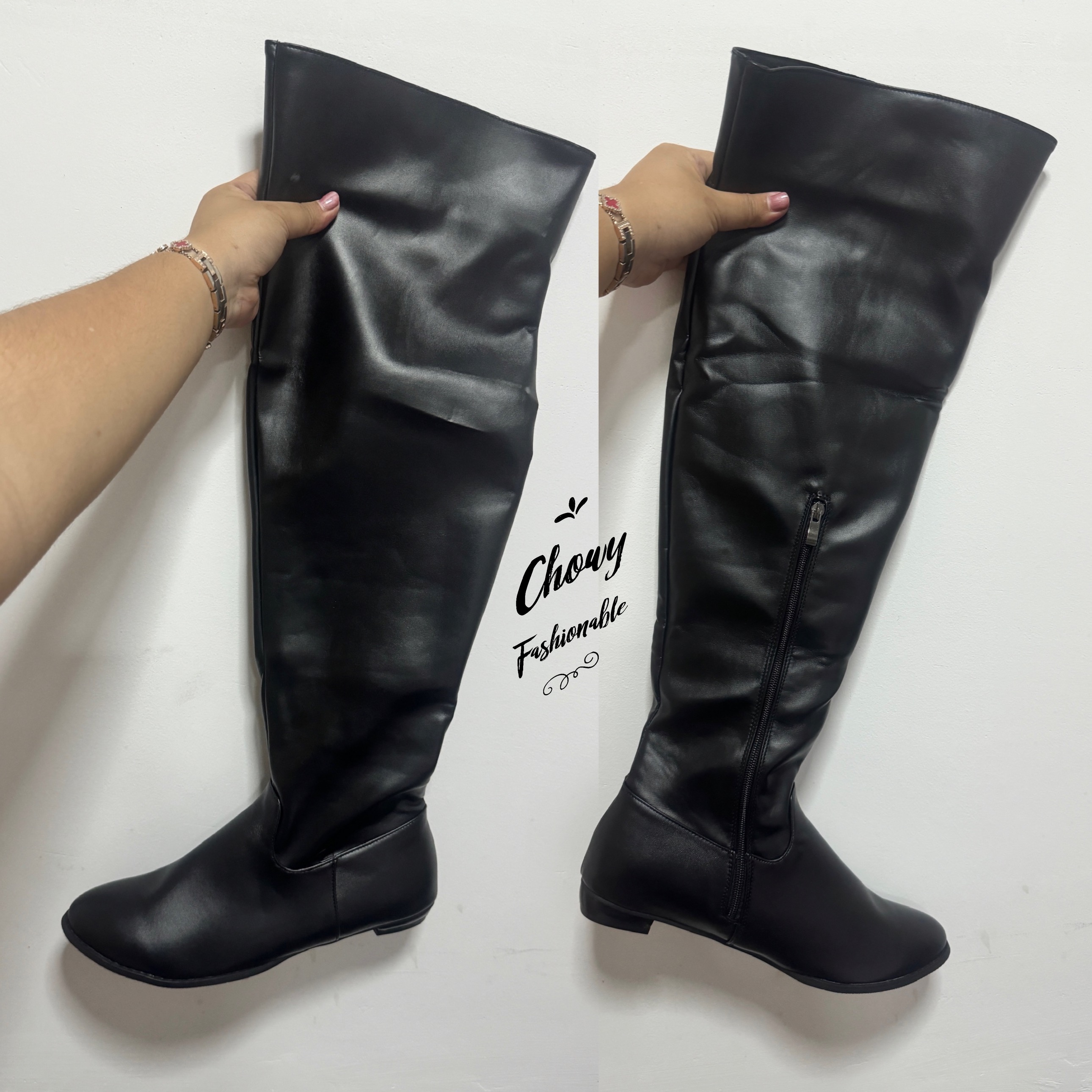 รองเท้าไซส์ใหญ่ 46 48 Long Boot Matte บู้ทยาวไซส์ใหญ่ บู๊ทยาวเหนือเข่าไซส์ใหญ่ CHOWY KR1212