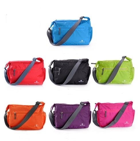 กระเป๋าสะพายพับเก็บได้ ผลิตจากไนล่อนกันน้ำคุณภาพดี พกพาสะดวก คุ้มค่า มีให้เลือก 7 สี