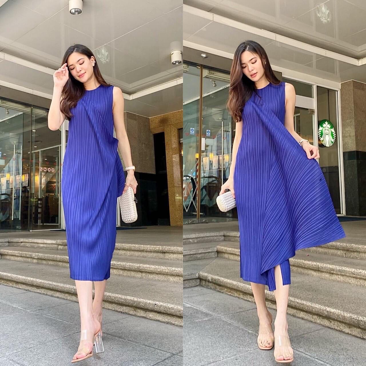 เดรสพลีทตัวยาว อัดพลีท 100% เนื้อเดียวกับงาน Brand งานเกาหลีแท้ 🇰🇷 ละเอียดสวยงาม High Quality ✔️ . สินค้าคุณภาพ (พร้อมส่ง)