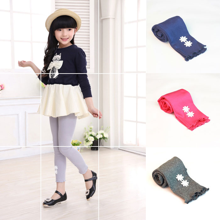 กางเกงเลคกิ้งเด็กหญิง 1-5 ขวบ 95%Cotton เนื้อนิ่ม (เด็กสูง 80-100 ซม.)