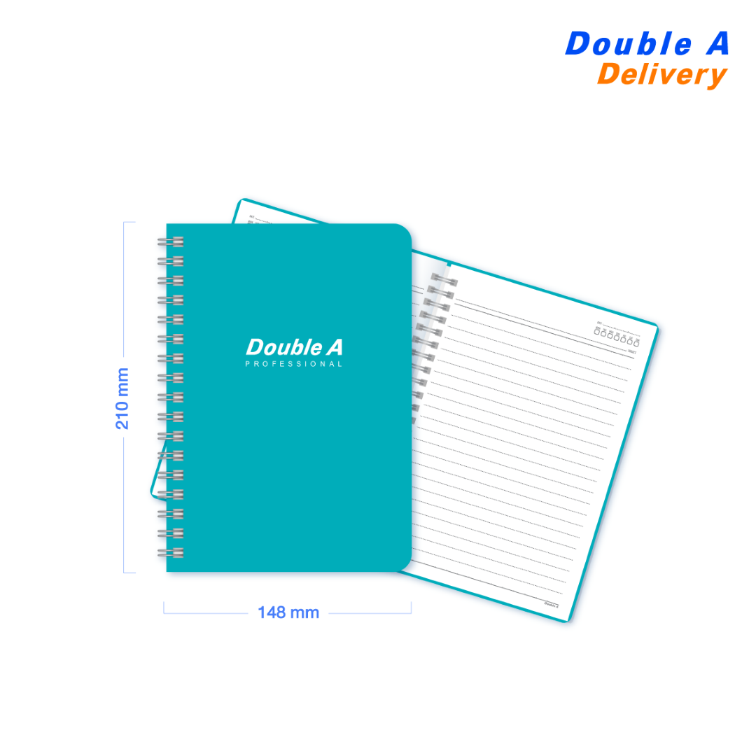 สมุดบันทึกเข้าเล่มแบบสันห่วง สี Ocean ขนาดA5 70 แกรม 40 แผ่น 4 เล่ม