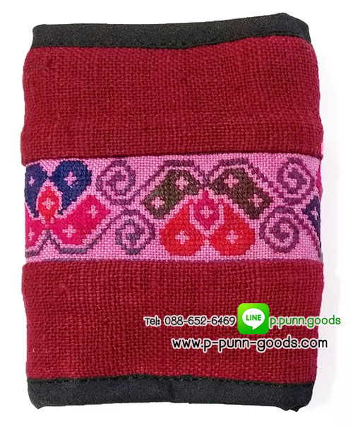 กระเป๋าสตางค์ใบสั้น กระเป๋าสตางค์ผ้าชาวเขา Upcycled