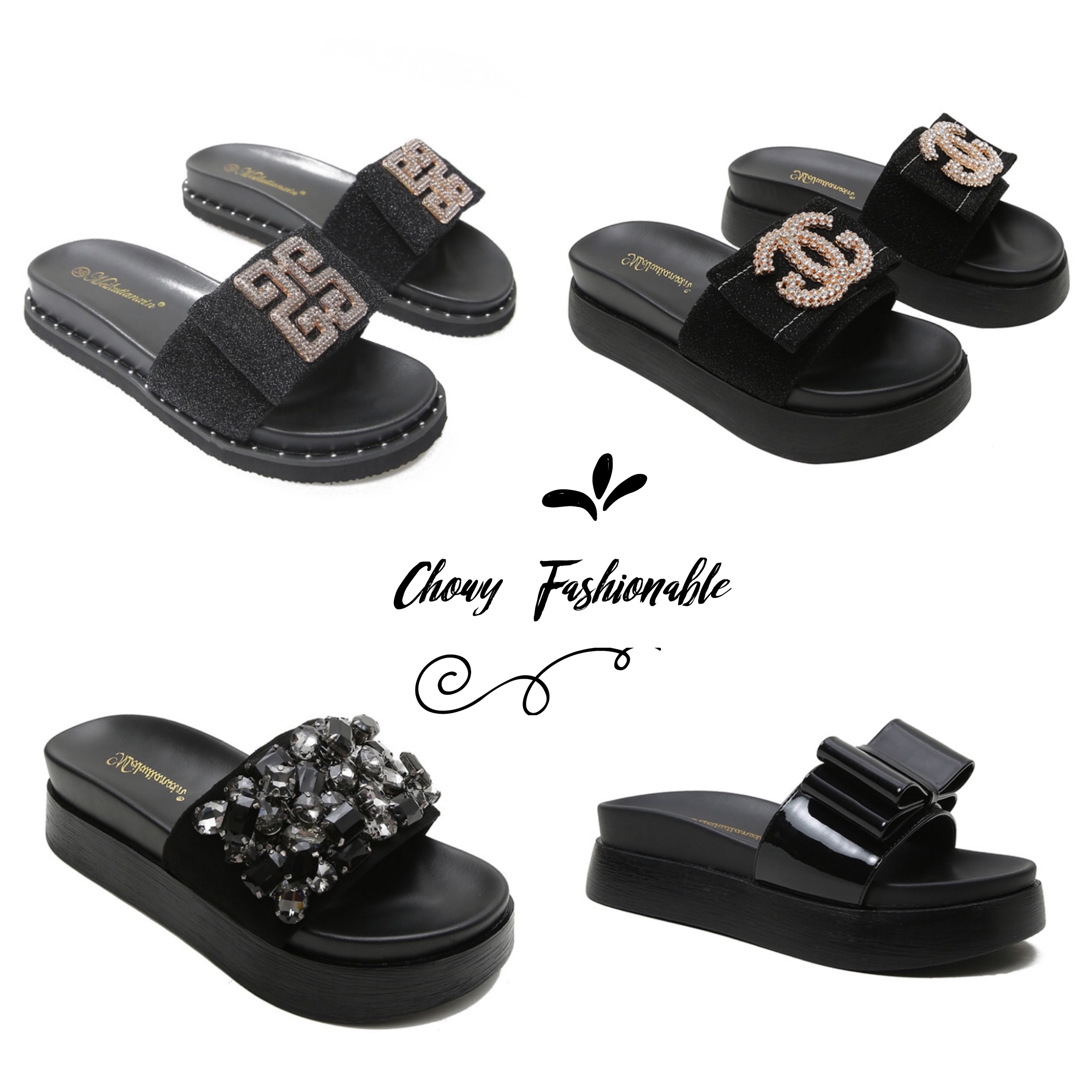 รองเท้าไซส์ใหญ่ 43-44 แตะไซส์ใหญ่ พื้น PU หนา 4 ซม งานเกาหลี CHOWY KR0976